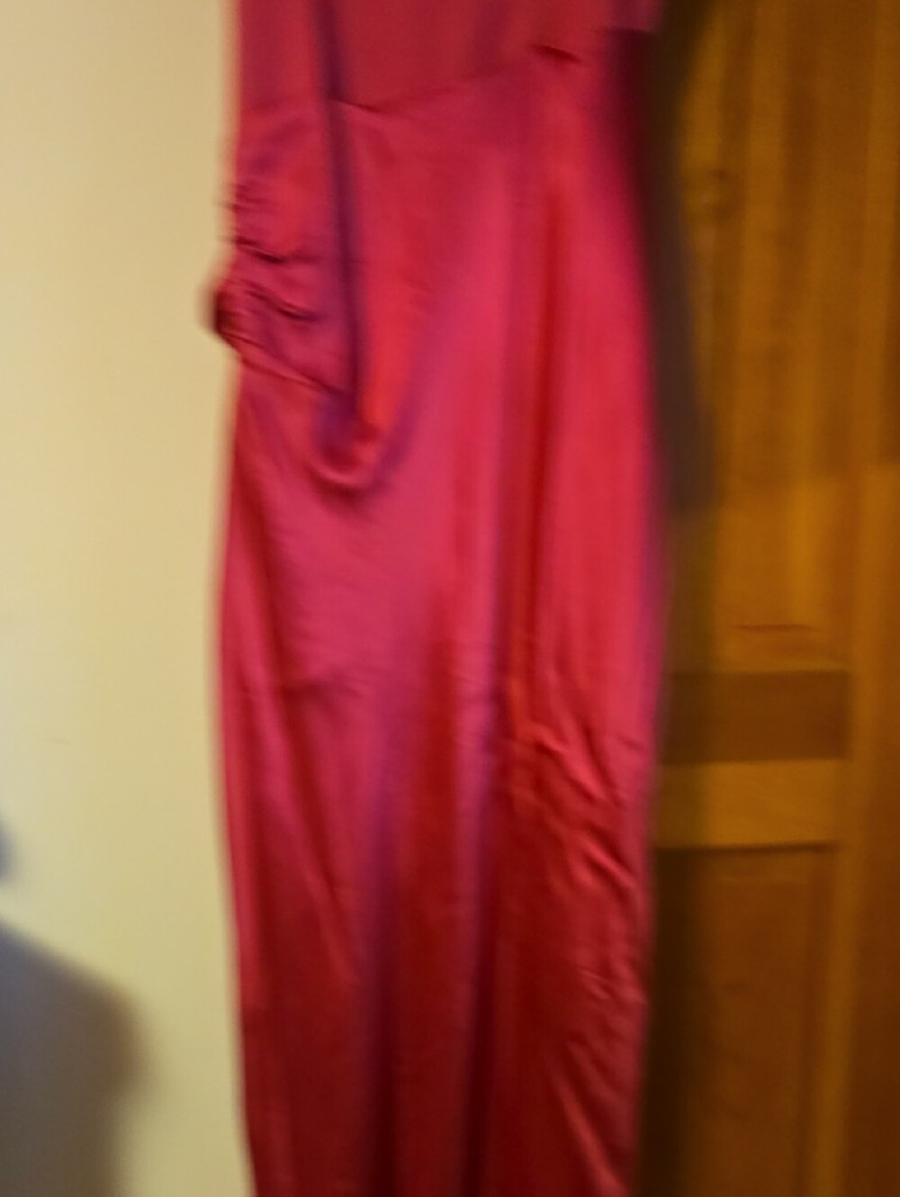 cinq a sept Hot Pink Satin Maxi Dress with Side Bow - Picture 9 of 16
